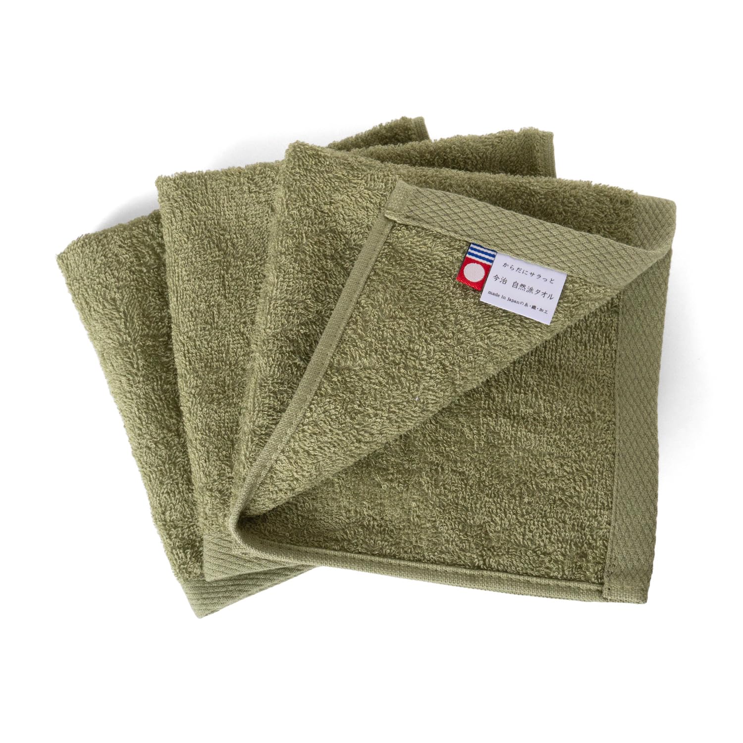 OruTa Imabari Hand Towels 3-Piece Set, Natural Towels for Face Wiping, Face Washing, Made in Japan, Lightweight, Absorbent, Quick-Drying, Room-Dry, 100% Cotton (30 x 31 cm, Set of 3, Khaki) : Home & K