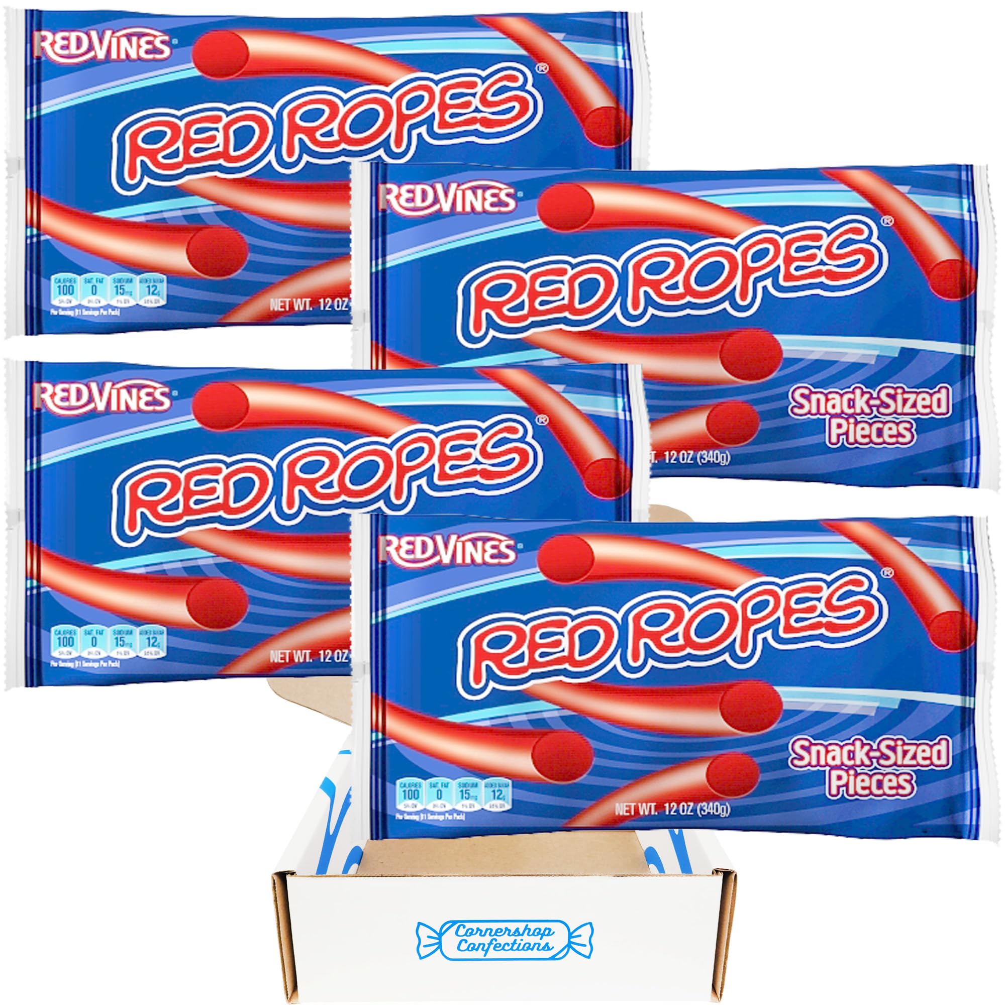 RED VINES Red Ropes Licorice Candy Pieces, Resealable 14oz, Red Rope