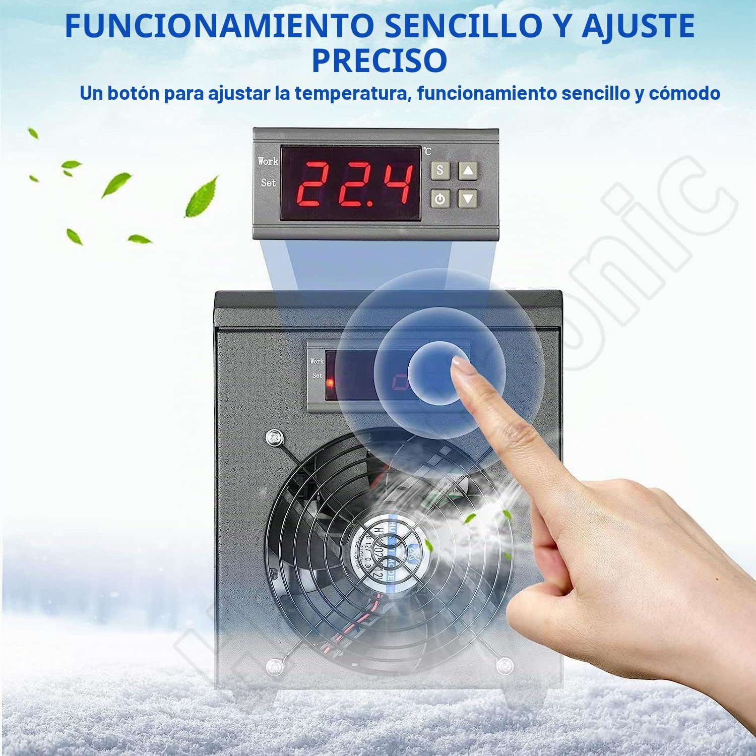 Acuario Enfriador Agua con Pantalla LCD,Sistema Enfriamiento Silencioso para Peceras,Ideal para La Cría Peces/Pasto/Corales/Camarones 60L