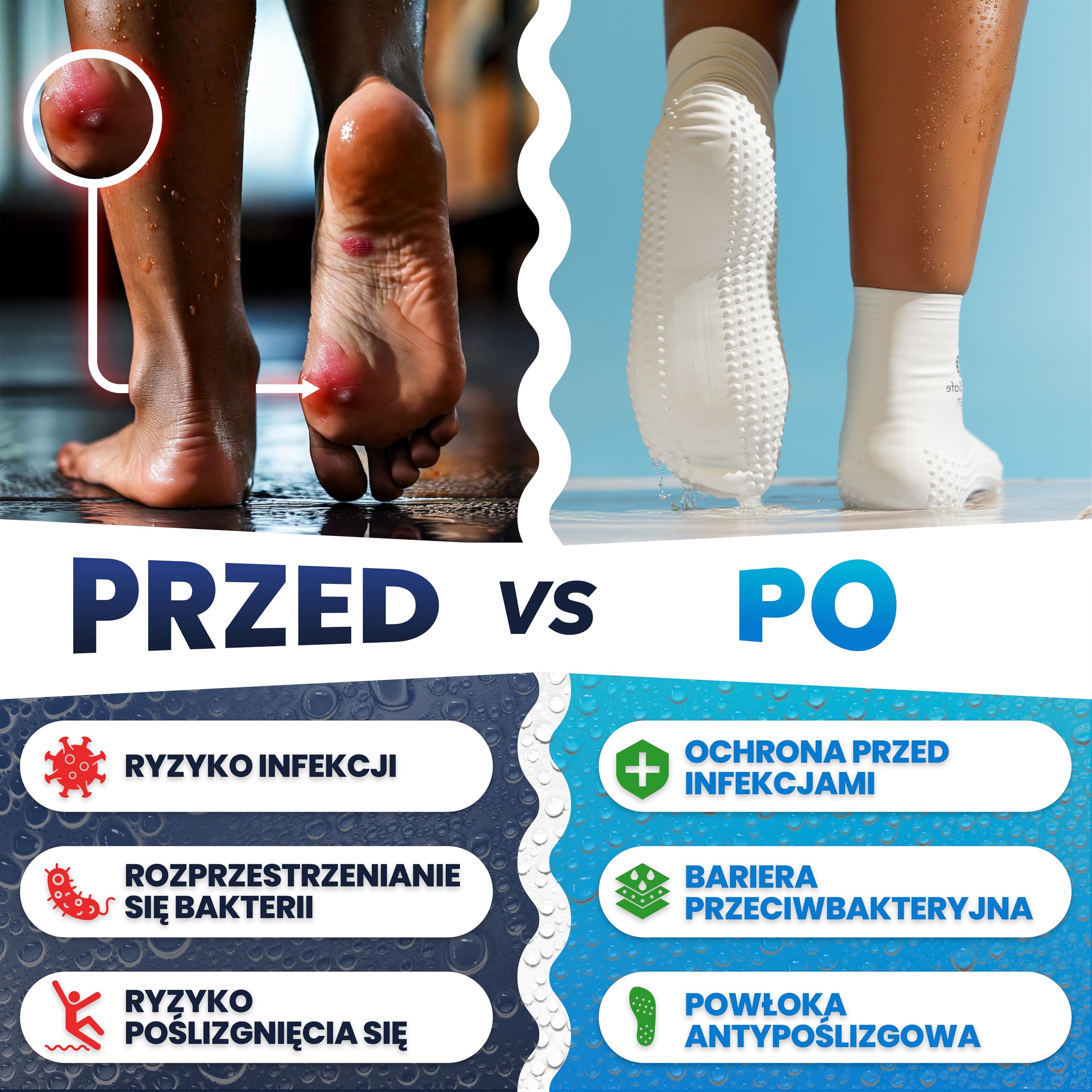 Lateksowe skarpetki do pływania dla dorosłych i dzieci – unisexowe skarpetki do pływania chroniące przed kurzajkami