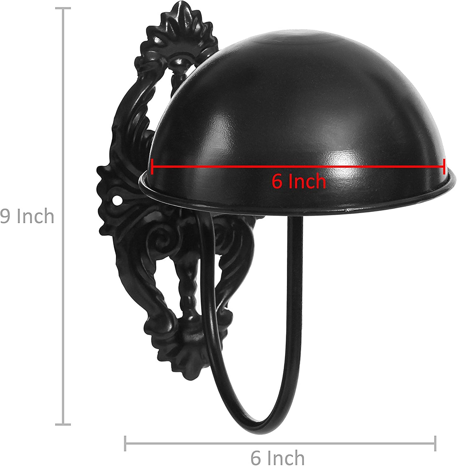 MyGift 2 Pcs Hat Holder, Cowboy Hat Rack Display Wall Mounted, Baseball Cap Organizer, Wig Helmet Hanger for Wall, Black Metal