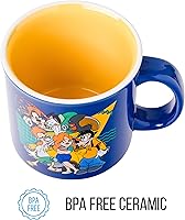 Vista 6 de Silver Buffalo - Taza de cerámica de campamento de A Goofy Movie de Disney, diseño retro con Goofy, Max Goof, Roxanne y Bobby Zimmeruski, 20 onzas