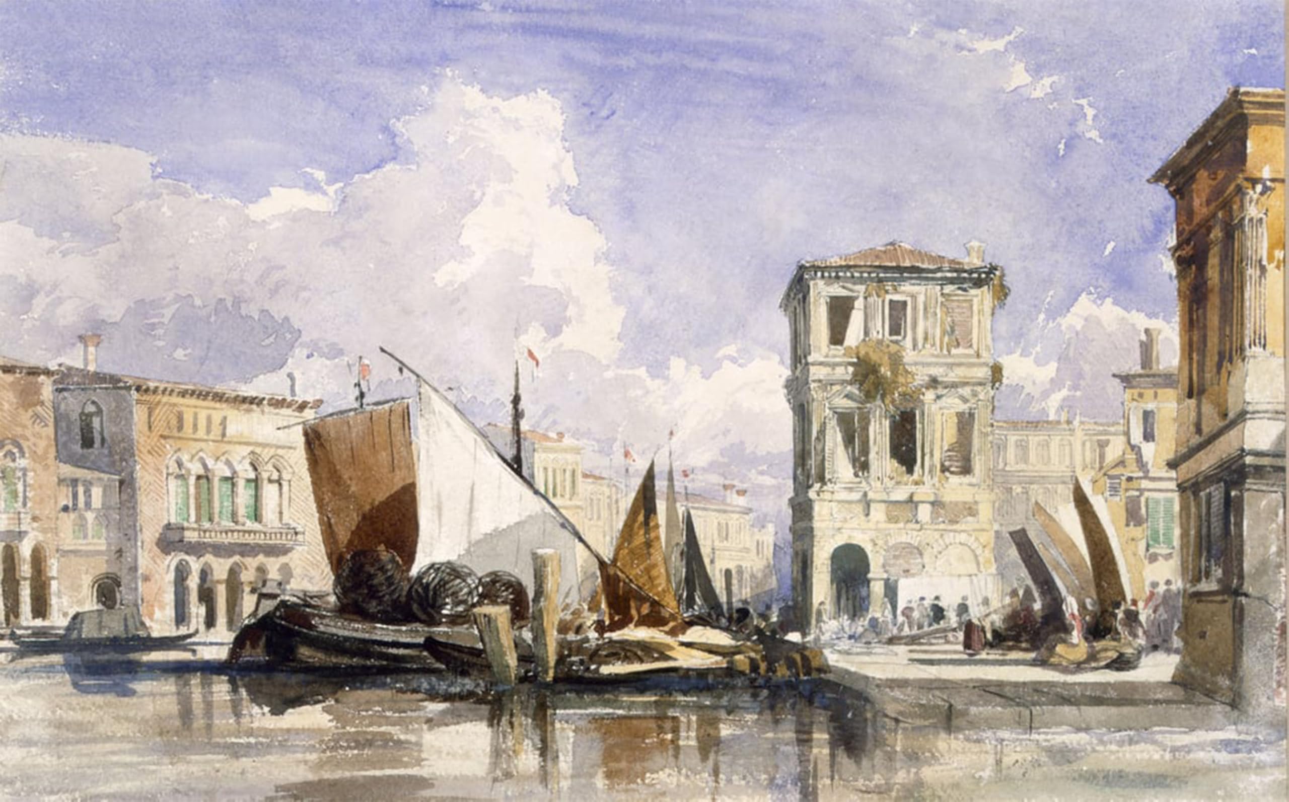 SERENDIPITP Vintage Wall Art Canvas Nordic Poster Canvas Print Picture Venice by William Muller Wall Art Poster for Home Decor 60x90cm