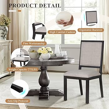 ★ SISANDI MIES CLASSIC midnight black 1★ MF Studio 7-Piece Outdoor Patio Dining Set with Rectangle