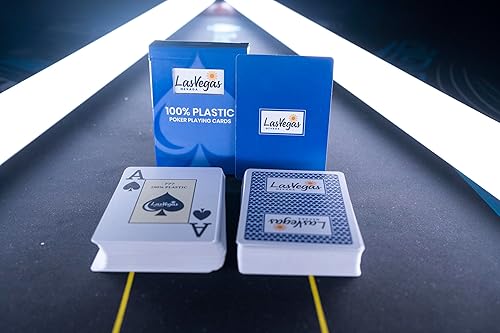 Miniatura 7 de Juego de cartas de póquer de plástico Vegas Chip Profesional de 2 barajas  100% de plástico a prueba de agua, cartas de juego impermeables de índice
