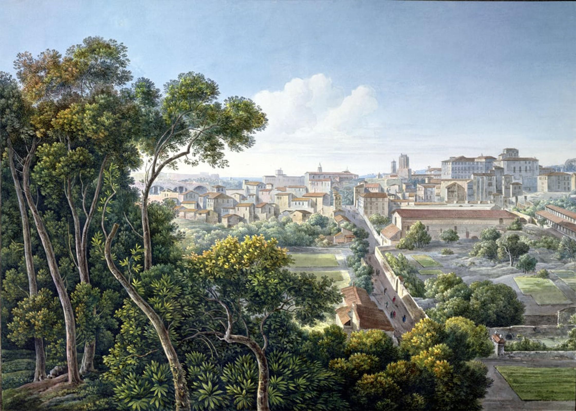 POSTERIIk Vintage Classic Picture Landscape Artwork View of the Viminale Hill by Louis Francois Cassas Portrait Canvas Painting for Office Home Decor 60x90cm