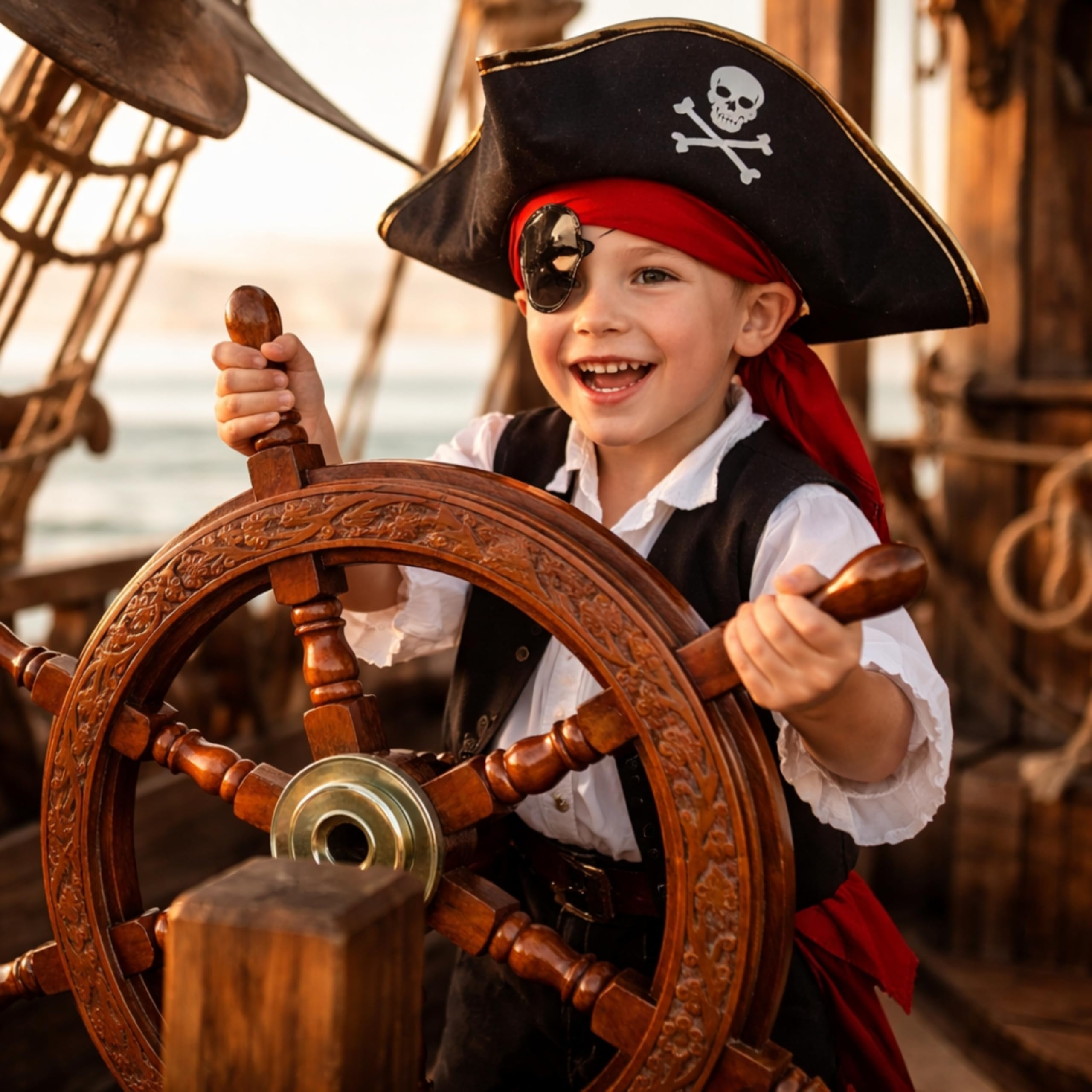 Amazon.com: Nautical Pirate's Wooden Ship Wheel With Hand Carved