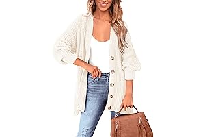 Cozzy and Comfy Women's Chunky White Cardigan Coat
