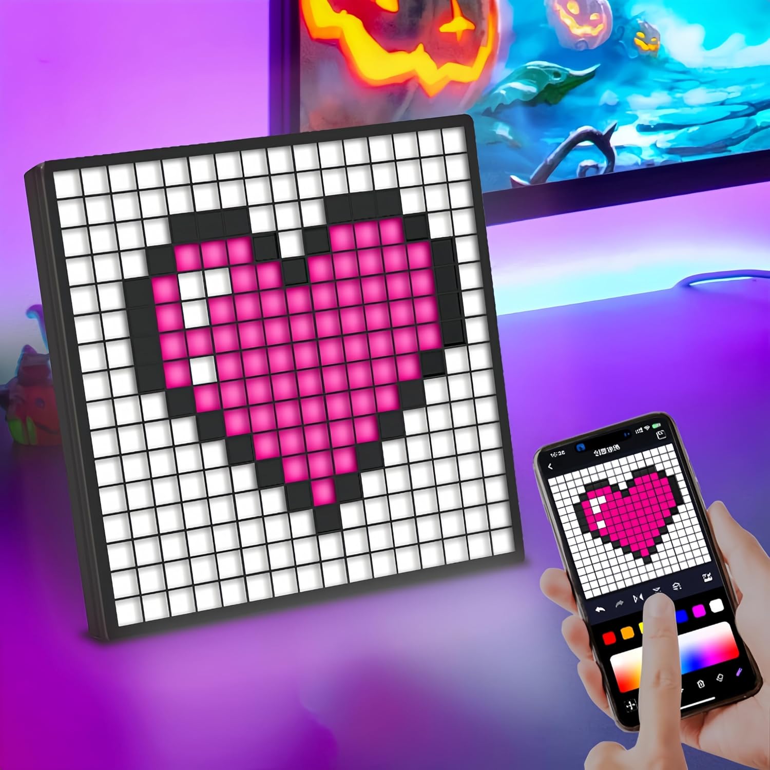 DIYOYOTM LED Pixel Art Display - Smart Digital Lamp Sets Calendar Pixel ...