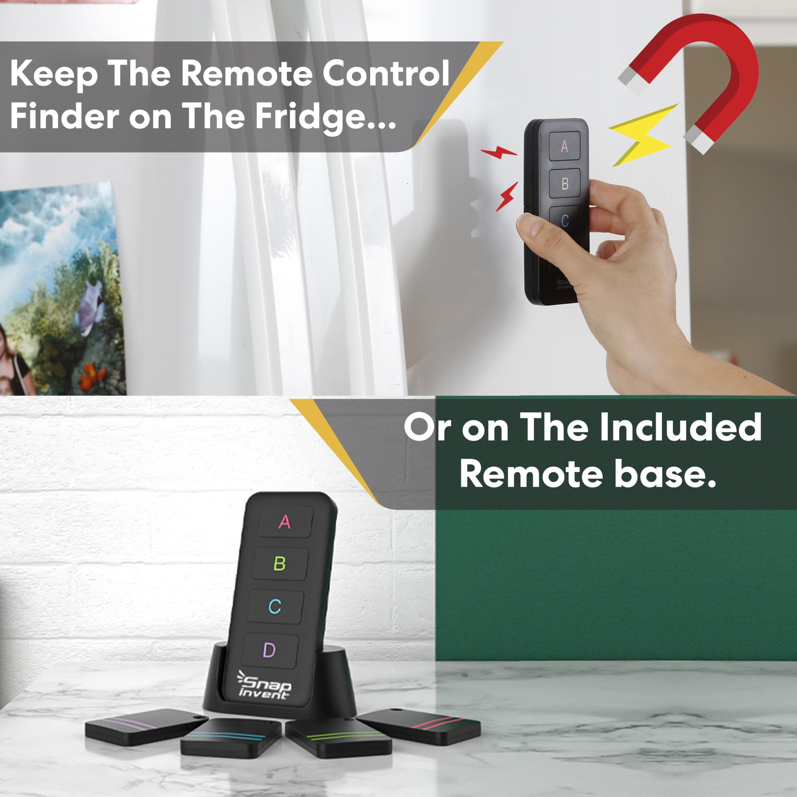 Key Finder Tag Trackers & Retriever – Localisateurs de bip pour trouver la télécommande TV rapide - Localisateurs de porte-clés - Suivi des articles, clés, sac à main, portefeuille, animaux de