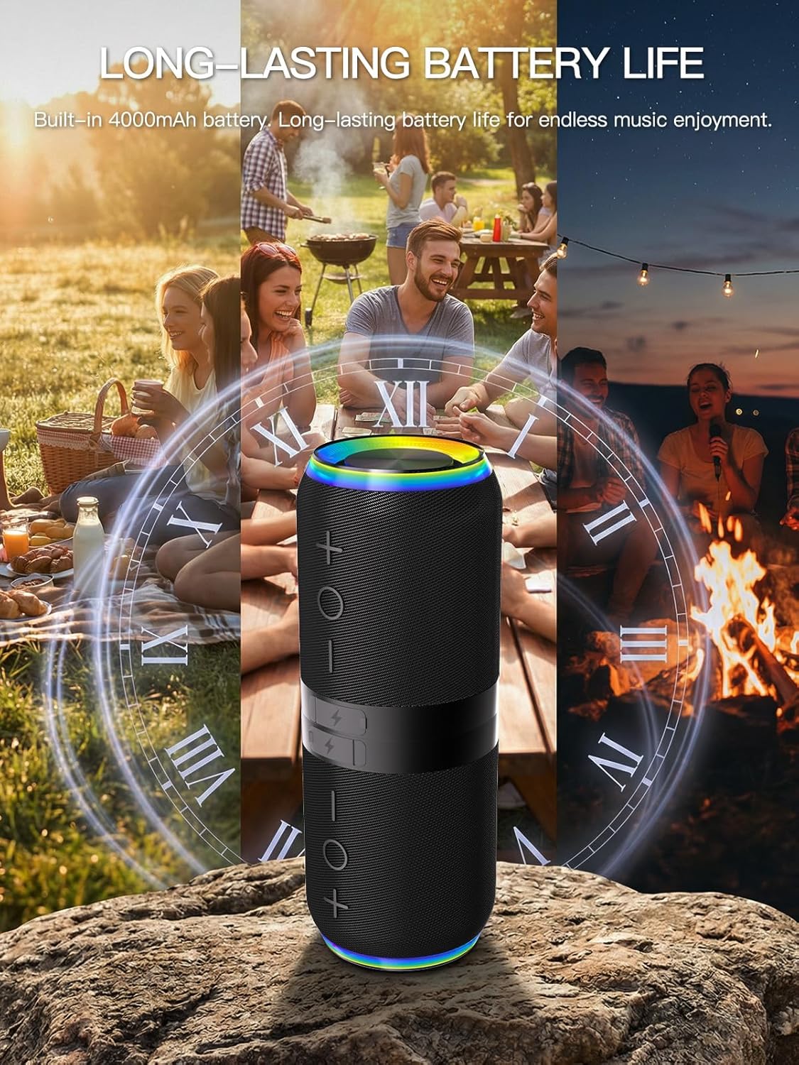 2 in 1 Magnetic Splittable Bluetooth Speaker, Portable Waterproof Split Wireless Speaker Bluetooth V5.4 with 20W Loud Stereo Sound, Wireless Pairing for Home, Outdoor or Travel