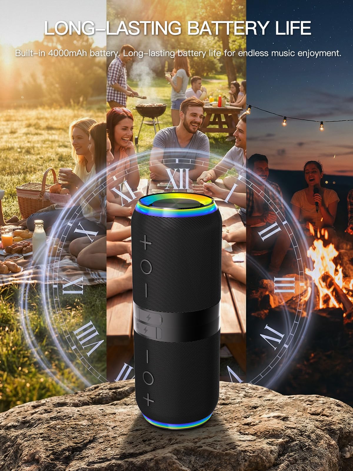 Aoacions 2 in 1 Magnetic Splittable Bluetooth Speaker, Portable Waterproof Split Wireless Speaker Bluetooth V5.4 with 20W Loud Stereo Sound, Wireless Pairing for Home, Outdoor or Travel — view 5