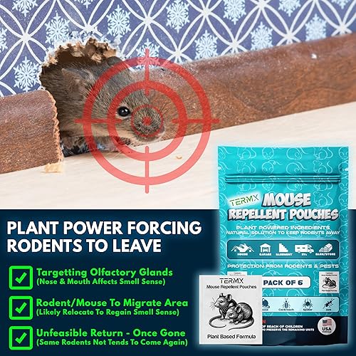 Miniatura 2 de Vamoose - Paquete de 6 bolsas repelentes de ratones botánicas, bolsas repelentes de roedores para interiores y exteriores, bolsas de control de