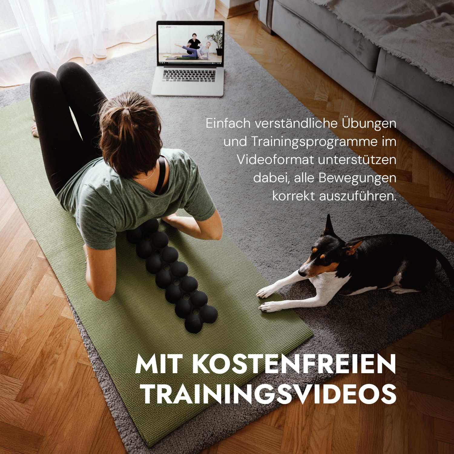 SPINEFITTER by SISSEL® Anthrazit | Massagegerät für Rücken & Balance | Rückentrainer löst Verspannungen & Blockaden | Ideal zu Pilates und Yoga | Zur Entspannung der Wirbelsäule |Für Zuhause & Praxis