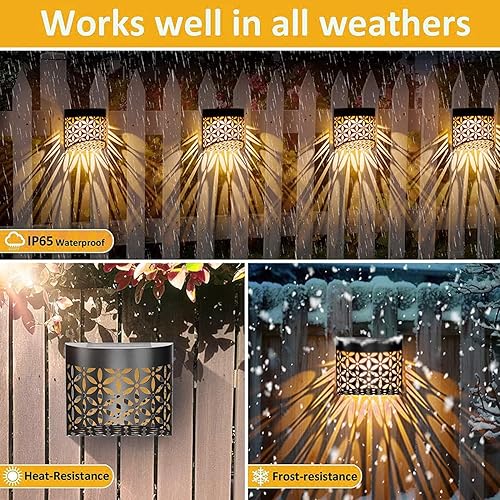 Miniatura 8 de Luces solares de pared, lámpara de pared LED impermeable con sensor de movimiento, iluminación de seguridad exterior alimentada por energía solar