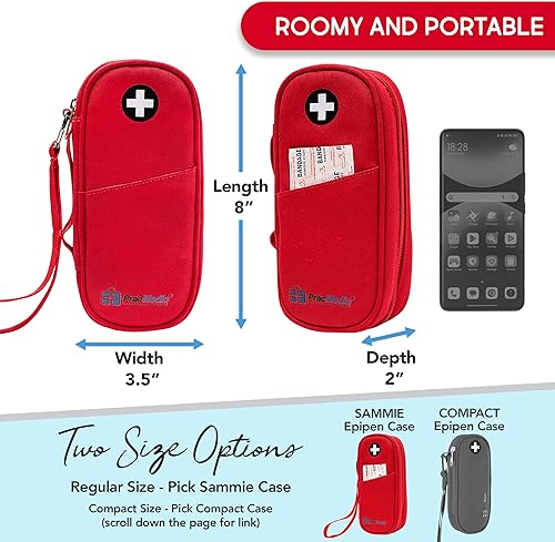 Miniatura 5 de PracMedic Bags Epipen - Estuche médico aislado para 2 bolígrafos Epi o Auvi Q, inhalador, aerosol nasal, medicamentos para alergias, suministros