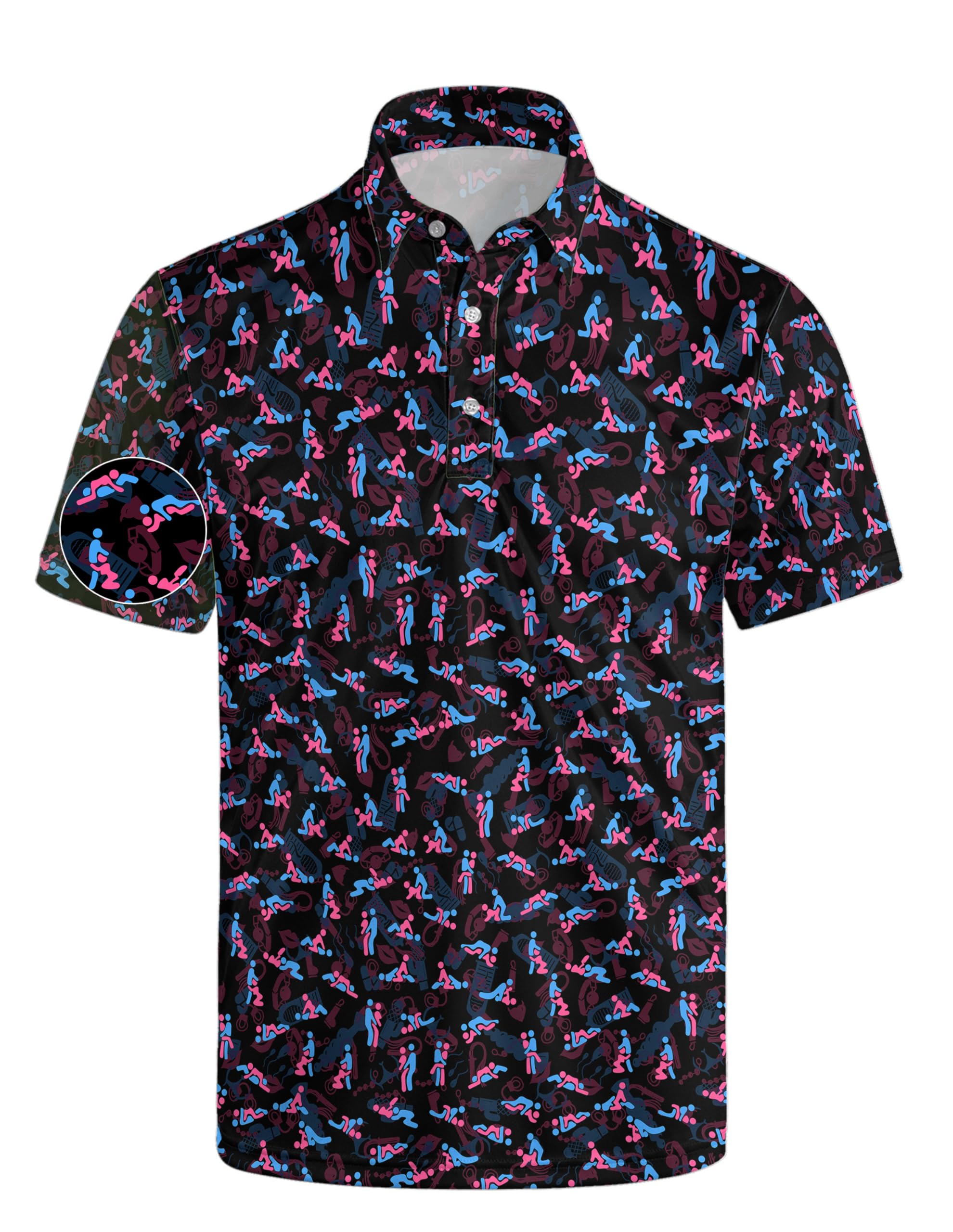 Mens Funny Golf Polo Shirts Short Sleeve Quick Dry Polo Shirts