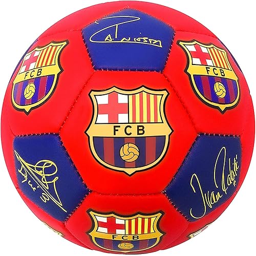 Miniatura 1 de UniFan Balón de fútbol Barcelona tamaño 2, pelota de fútbol con licencia de Barcelona con jugadores Siganture