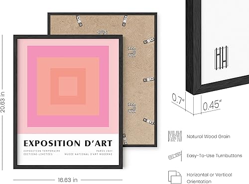 Miniatura 3 de HAUS AND HUES Póster de exposición de arte, arte de pared pastel danés, decoración estética rosa, impresiones artísticas geométricas (marco negro,