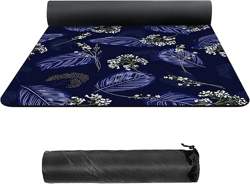 Miniatura 7 de nuveti Tapete de yoga de gamuza TPE de alta densidad antideslizante con bolsa de transporte, 72 x 32 pulgadas, extra grueso, 0.315 in, esterilla de