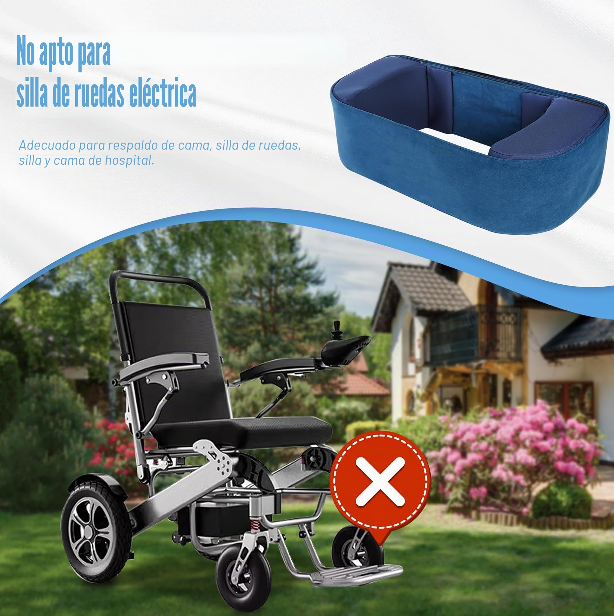 Soporte Lateral para Silla De Ruedas Protectores Laterales Almohada De Espuma Cojín De Respaldo para Silla decuado para Personas Mayores y Personas con Discapacidad
