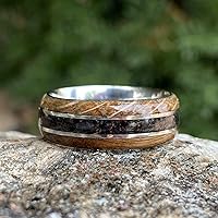 Vista 8 de Whiskey Barrel and Dinosaur Bone Wedding Band