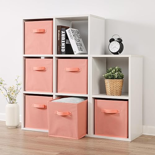 Miniatura 7 de Stero Paquete de 6 cubos de almacenamiento de tela de 13 x 13 x 13 pulgadas, divertidos cubos de almacenamiento duraderos con asas, canastas