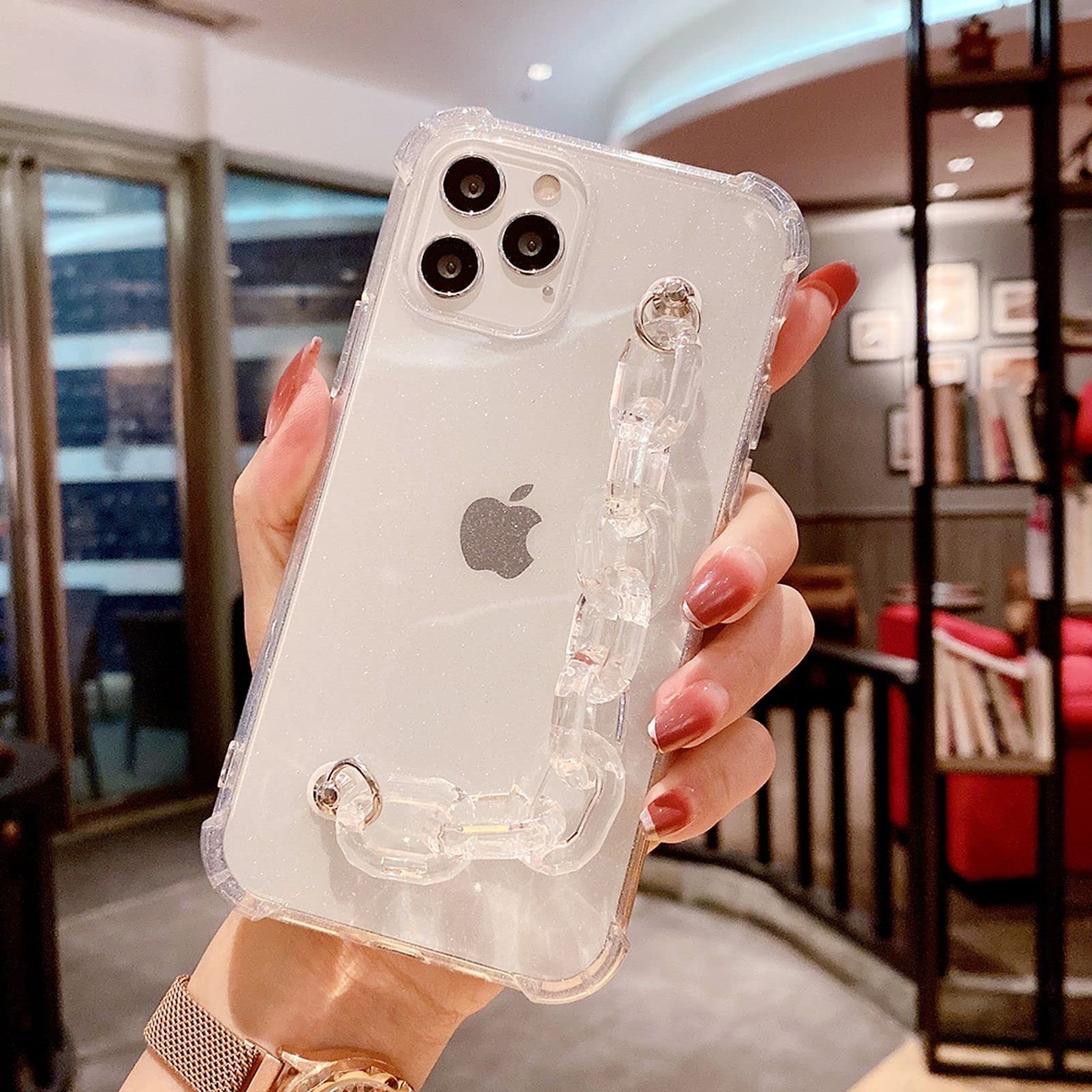 Amazon.co.jp: Zhiia グリッタークリアリストチェーンFor iPhone