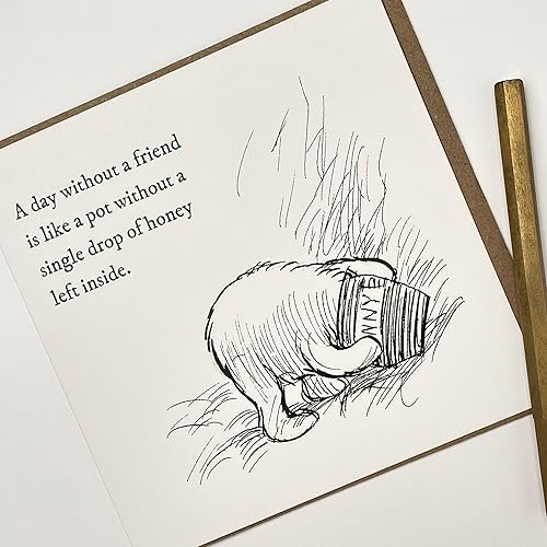 Miniatura 3 de Old English Co. - Tarjeta de cumpleaños de Winnie The Pooh para amiga, cita de amistad de Winnie The Pooh y Piglet para hermana, prima, BFF -