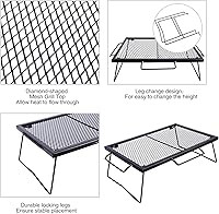 Vista 2 de REDCAMP Parrilla Plegable de Camping 2 en 1, Parrilla Plegable de Mesa para Cocina al Aire Libre con Fuego Descubierto para Acampar, Parrilla