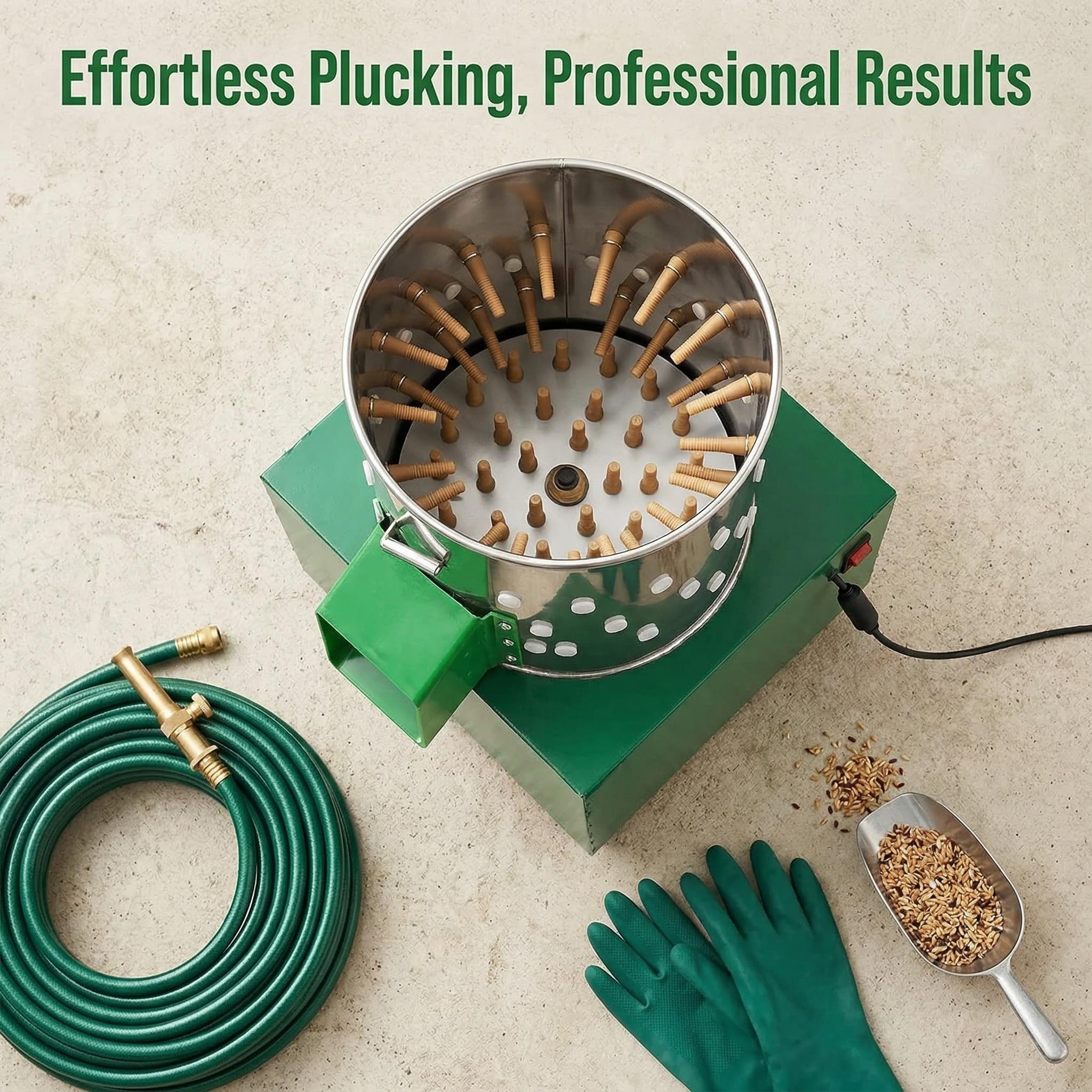 Spiumatrice Professionale per Polli con 110 Dita in Gomma, Spiumatrice per Pollame per Uso Agricolo, Domestico E Mattatoio, Spiumatrice Efficiente per Polli E Tacchini.
