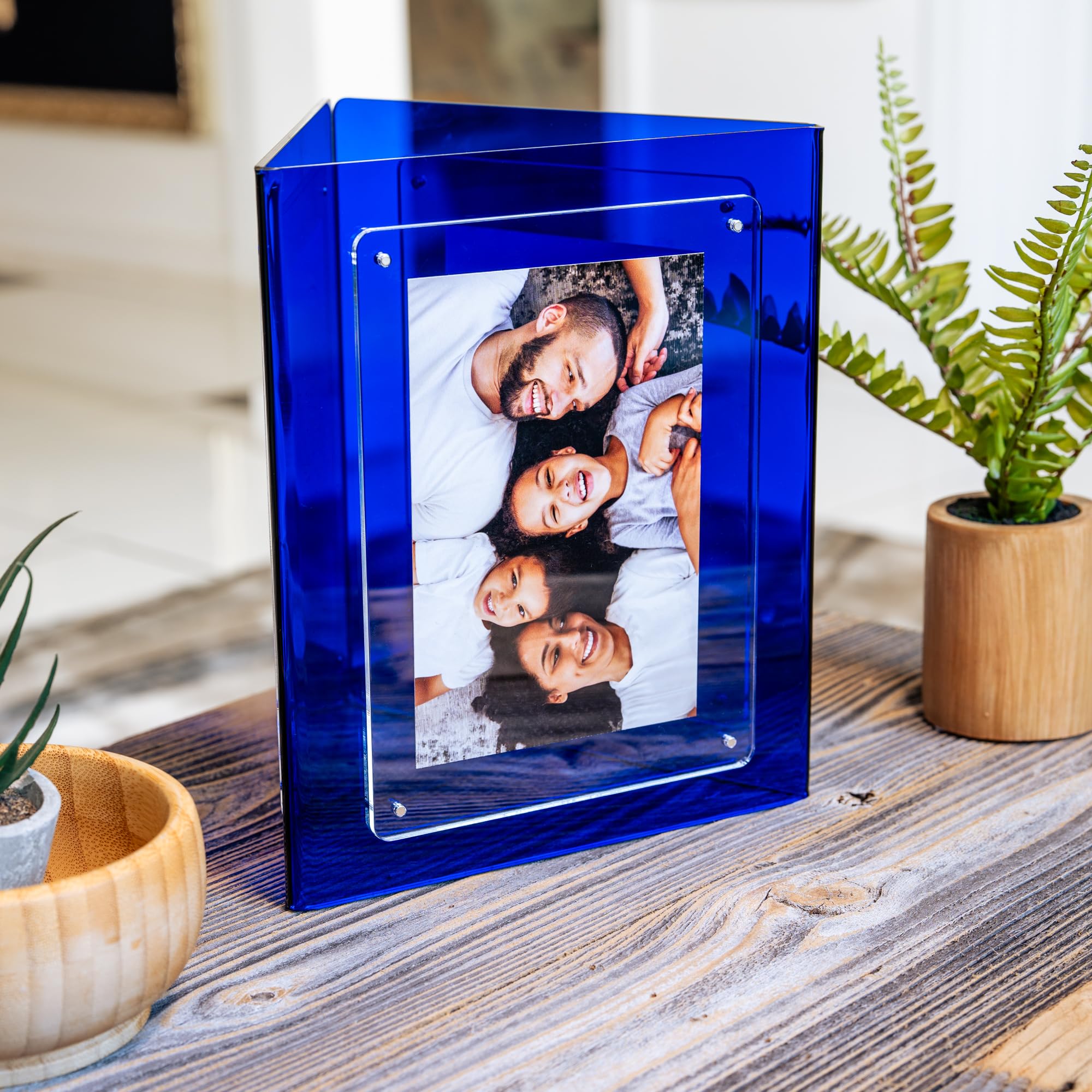 Amazon.com - ArtToFrames 4x6 Modern Triplex Triangle Blue Acrylic