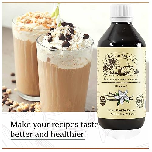 Vista 3 de Back to Basics - Extracto de vainilla puro - 8 onzas - Vainilla mexicana - Para mejorar los sabores en la cocina, hornear y hacer postres 8 onzas