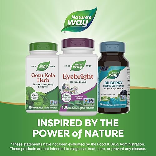 Miniatura 7 de Natures Way Eyebright Blend mezcla de hierbas proyecto verificado sin OMG sin gluten vegano 100 cápsulas