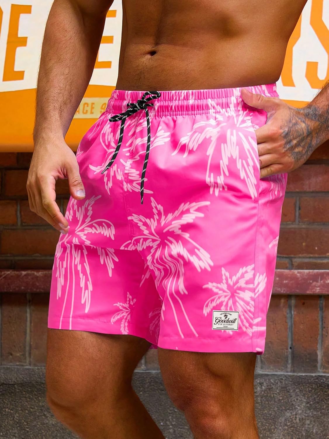 Verdusa Men's Drawstring Waist Swimwear Beach Shorts Swim Trunks with Pockets - Image 4