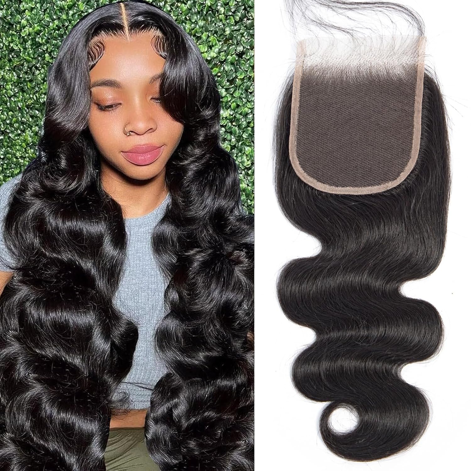 Douyin Brazilian Body Wave 3 Bundles Human Hair 22 24 26 Inch 12A 100% Unprocessed Virgin Human Hair Weave Bundles Deals Natural Black Color (1B Black，22 24 26)