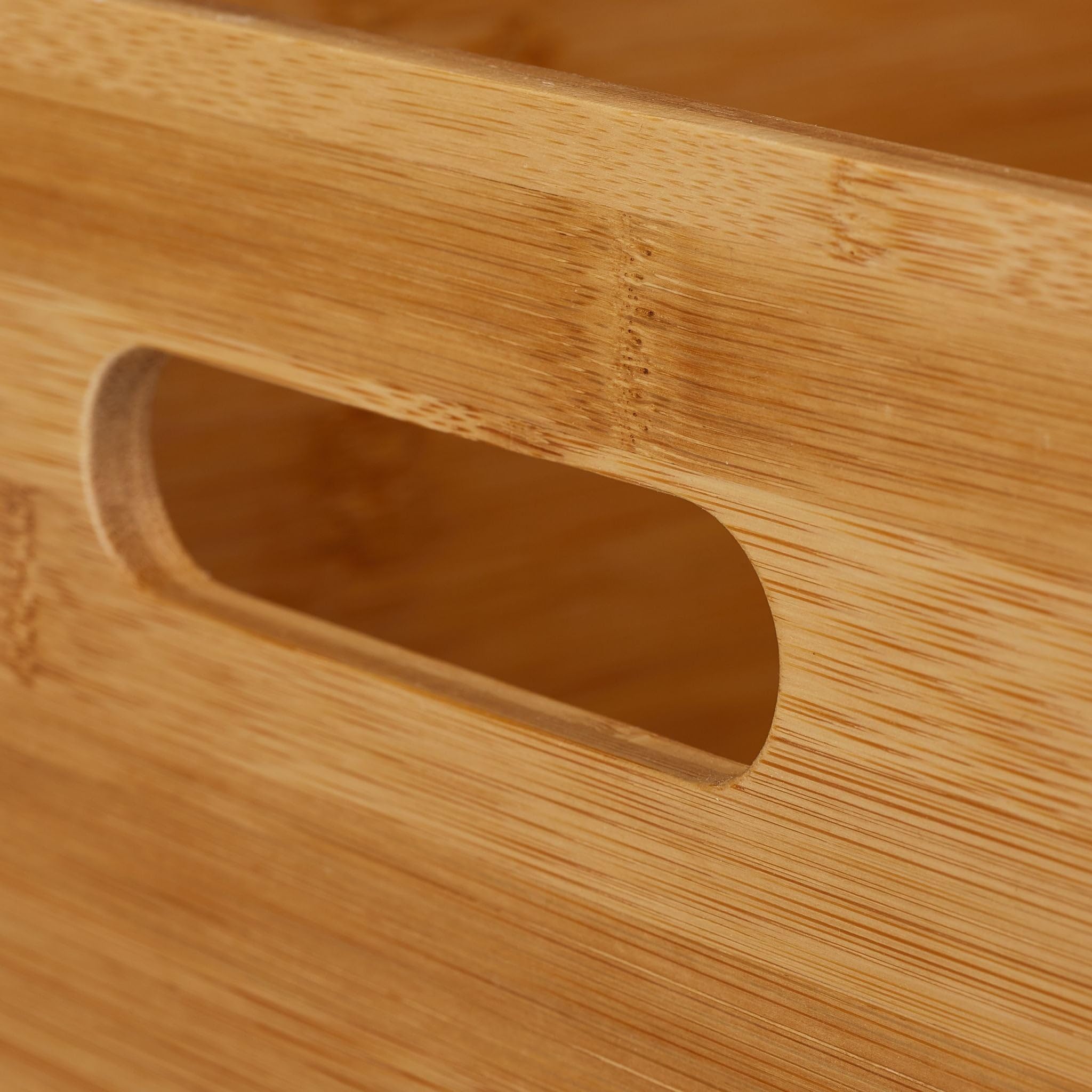 Helloshop26 Scatola portaoggetti multifunzionale soggiorno cucina bagno 14 x 40 x 30 cm in bambù naturale 13_0009737