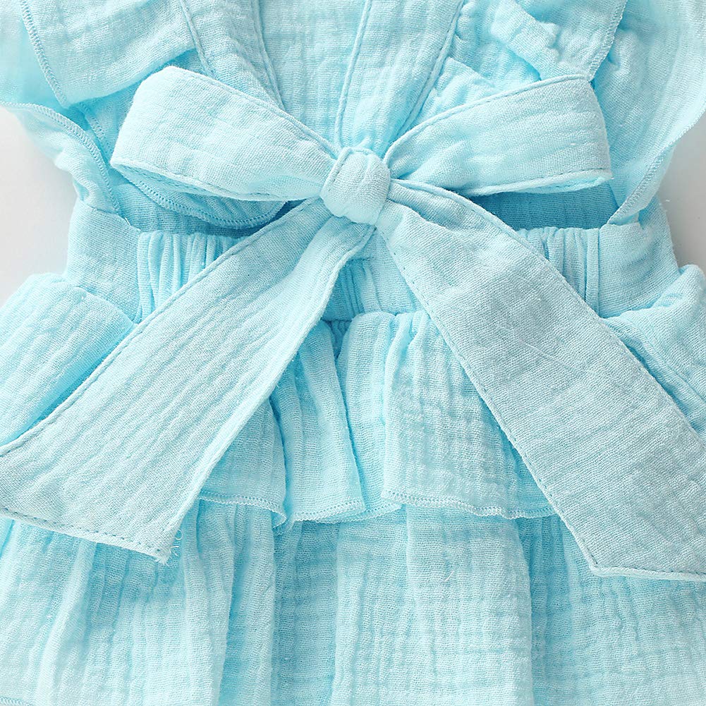 Dongci Enterizo con volantes para recién nacidos para niñas recién nacidas, ropa de verano Outifis - azul - 0-3 meses