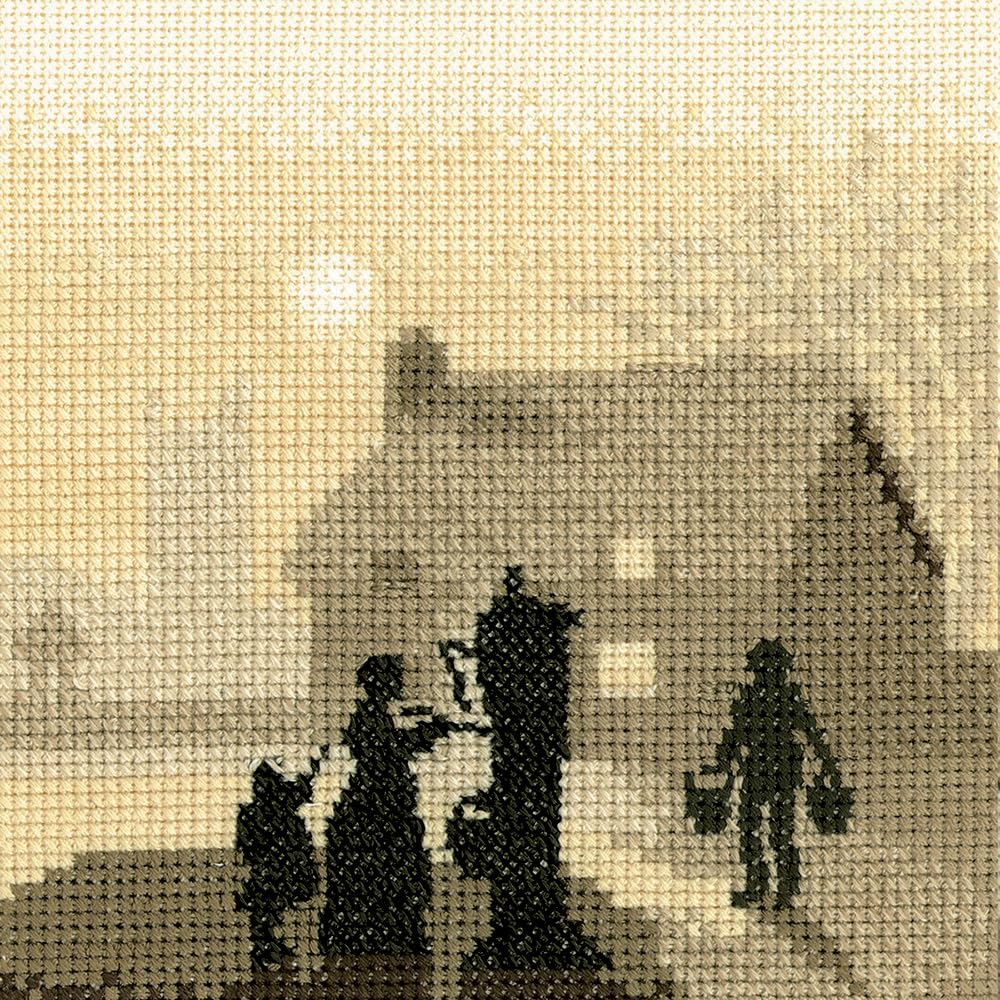 Heritage Crafts Cross Stitch Kit - Village Pump Aida - Silhouette Range