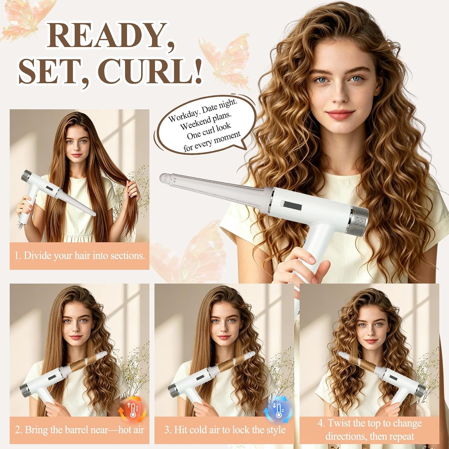 Long Conical Barrel Attachment for Shark SpeedStyle Hair Dryer