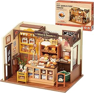 Rolife Miniature House Kit for Beginners-1:20 DIY Miniature Dollhouse Kit with LED Lights-Tiny House Crafts for Adults-Birthday Gifts Hobbies for Women and Men