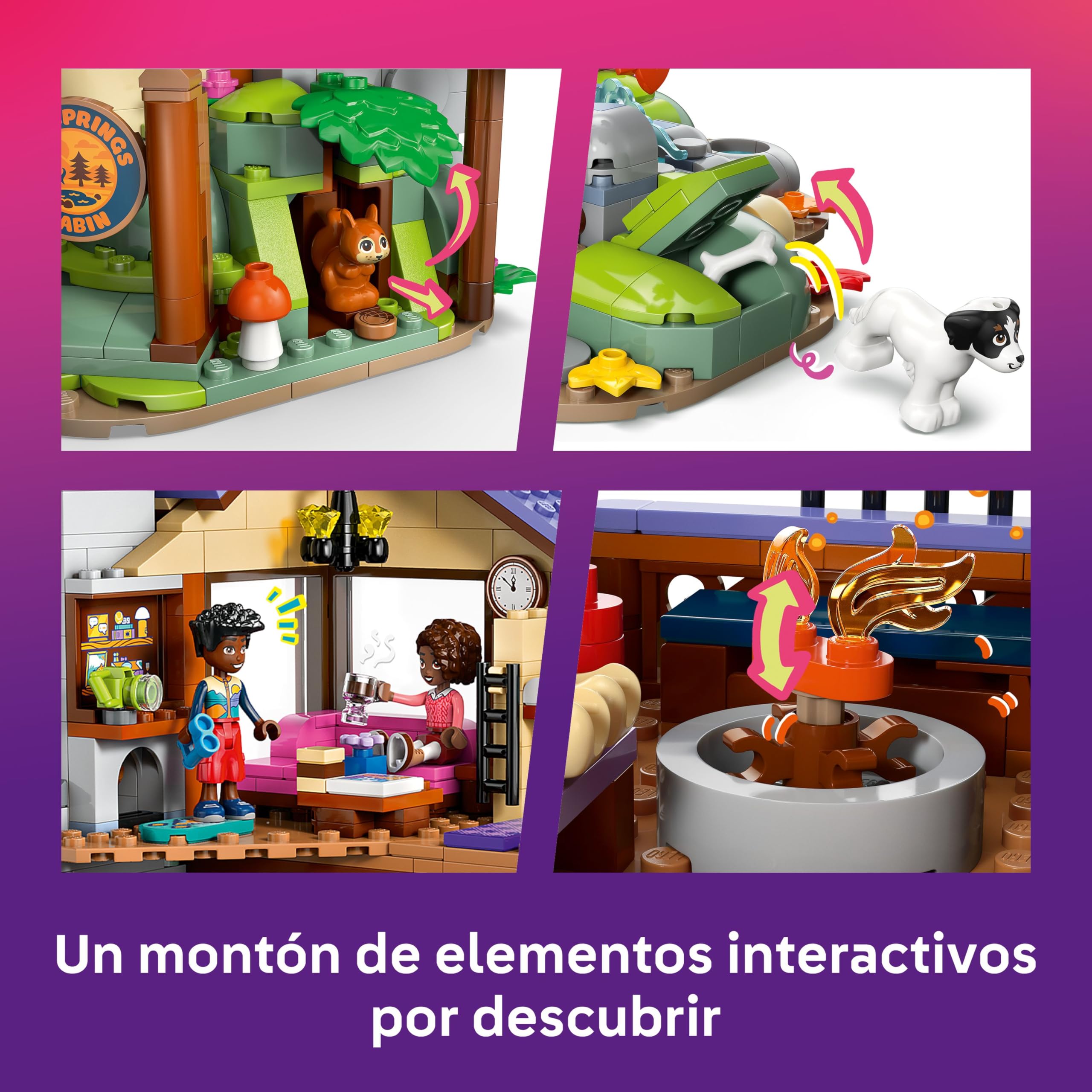 LEGO Friends Acogedora Cabaña Otoñal en el Bosque – Casa de Juguete en Miniatura con 4 Mini Muñecos, 2 Figuras de Mascotas, Animales y Accesorios – Regalo de Cumpleaños para Niñas de 9+ Años – 42705