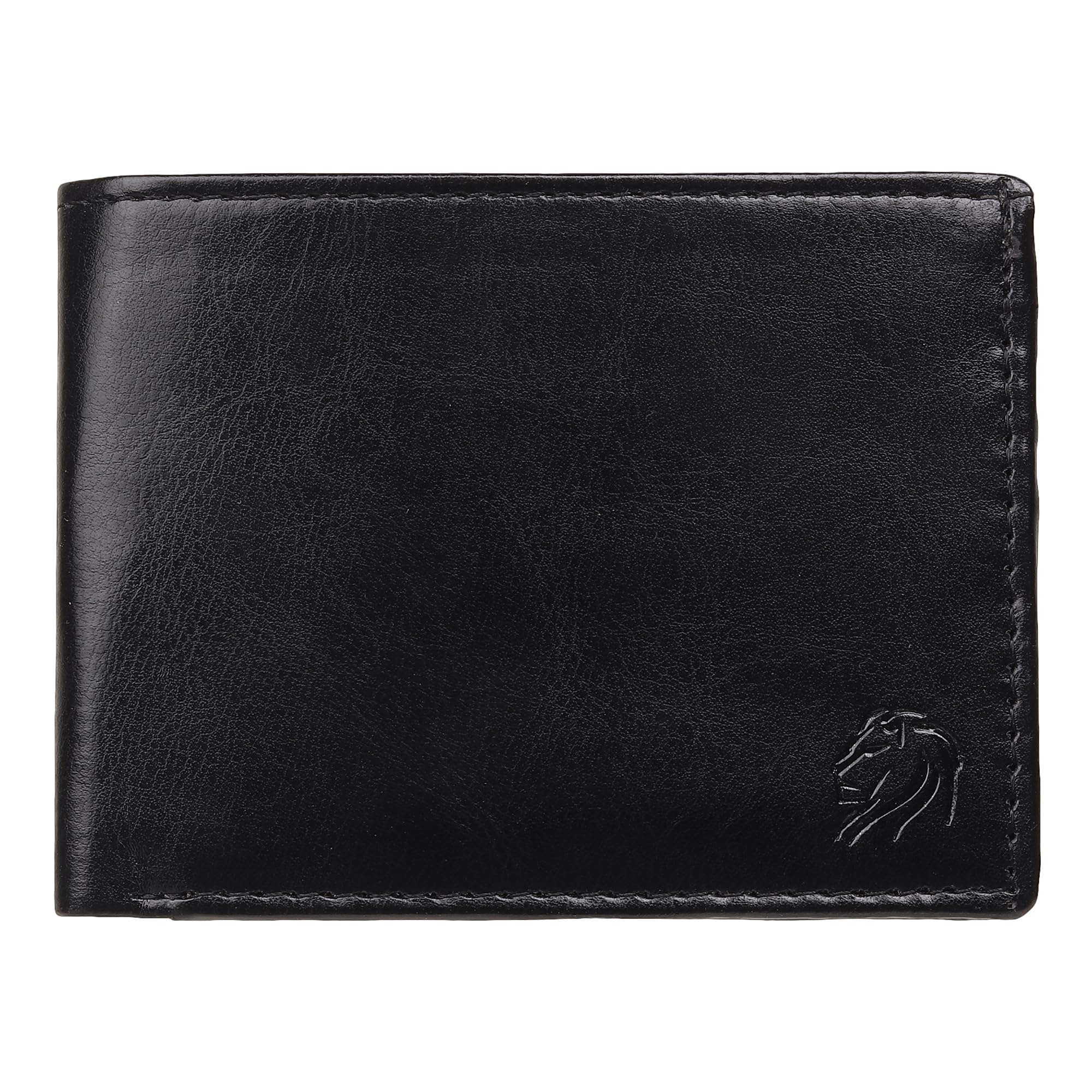 Genuine Leather Bifold Wallet for Men, Multiple Card Slots, Black (Black)-image-41