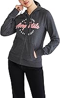 Aeropostale Women's Aero Logo Full Zip Hoodie - Cozy Fleece, Embroidered Graphic, Circle/Scripts Design