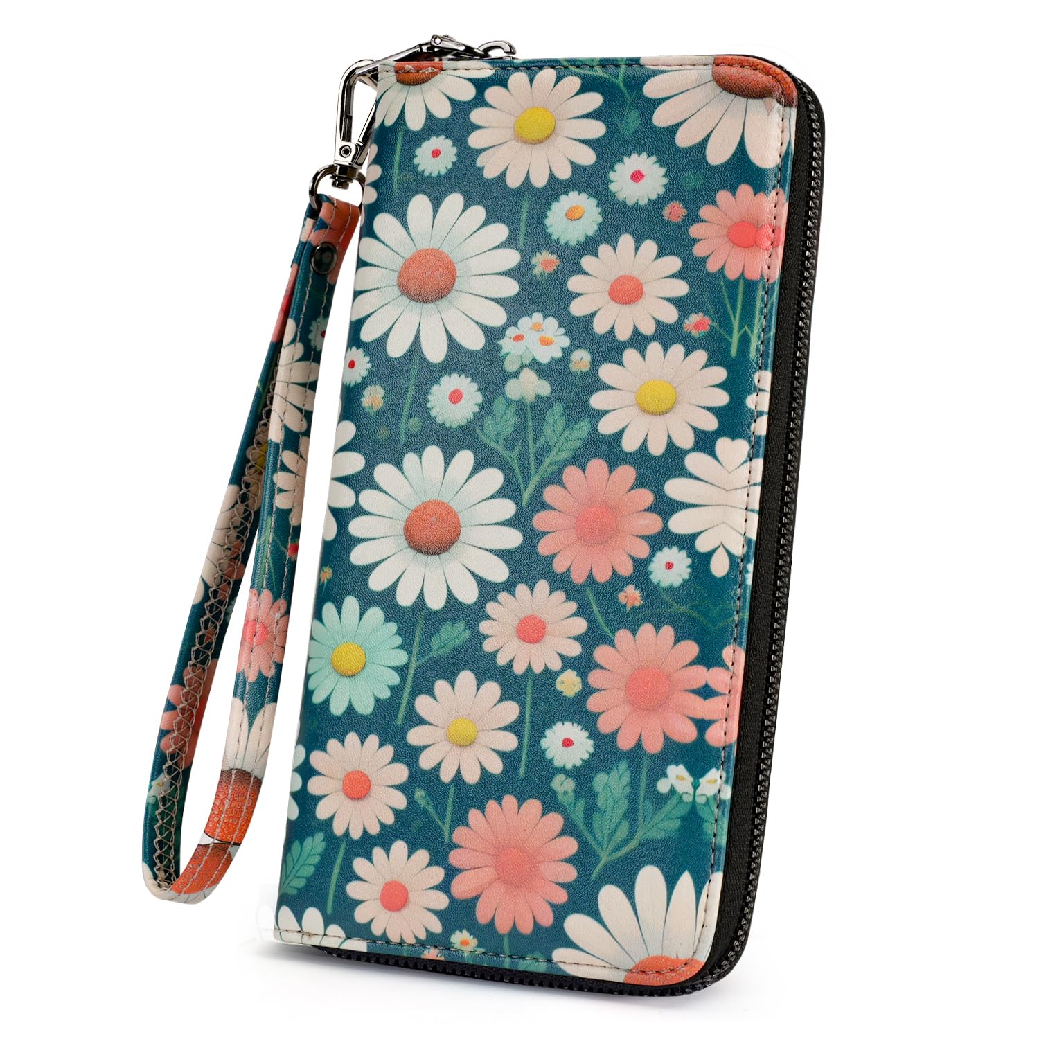 APHISON Wallet Women Large Capacity Clutch Purse For Ladies Card Holder RFID Wristlet Phone Zipper Coin Travel Pocket