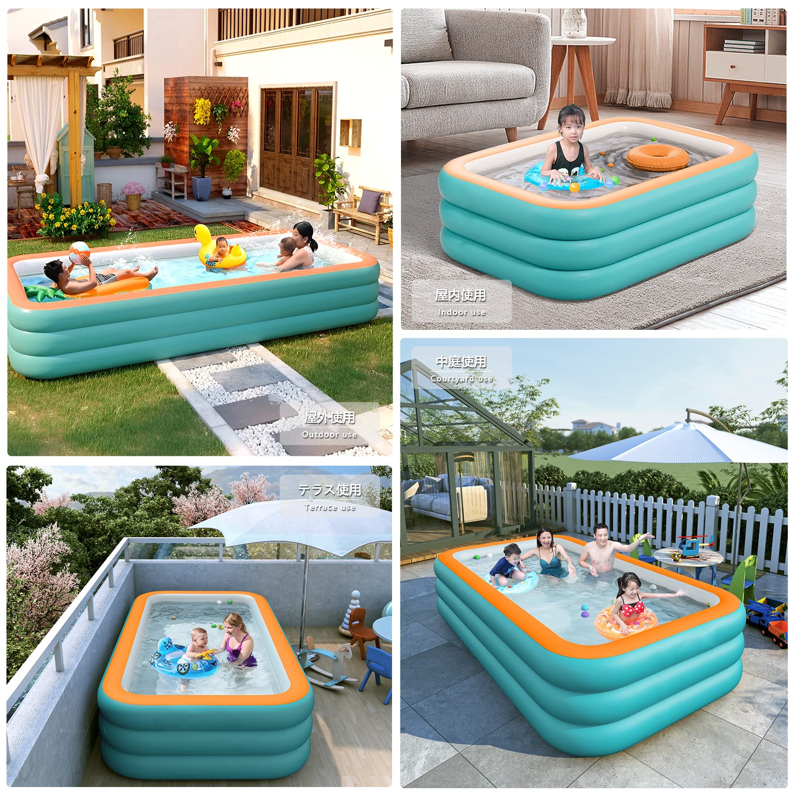luning 家庭用大型プール、エアポンプ不要、折りたたみ式、厚手、 luning 家庭用大型プール、エアポンプ不要、折りたたみ式、厚手