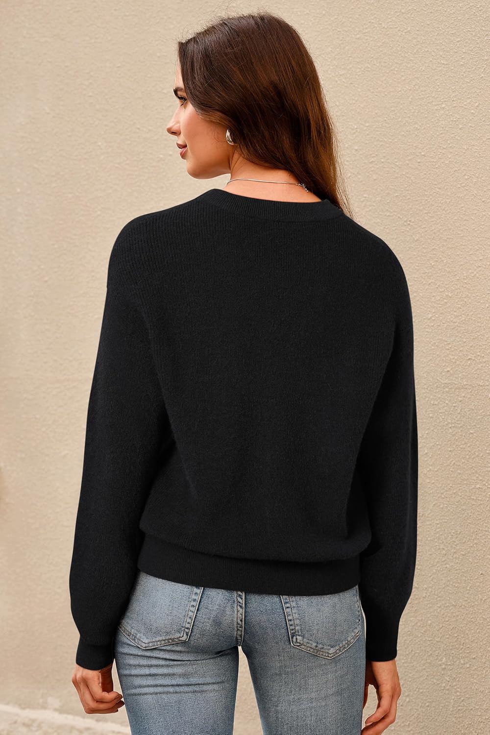 Arach&Cloz Women's Wool Blend Sweaters V Neck Winter Business Casual Outfits Warm Tops 2026 - Image 4