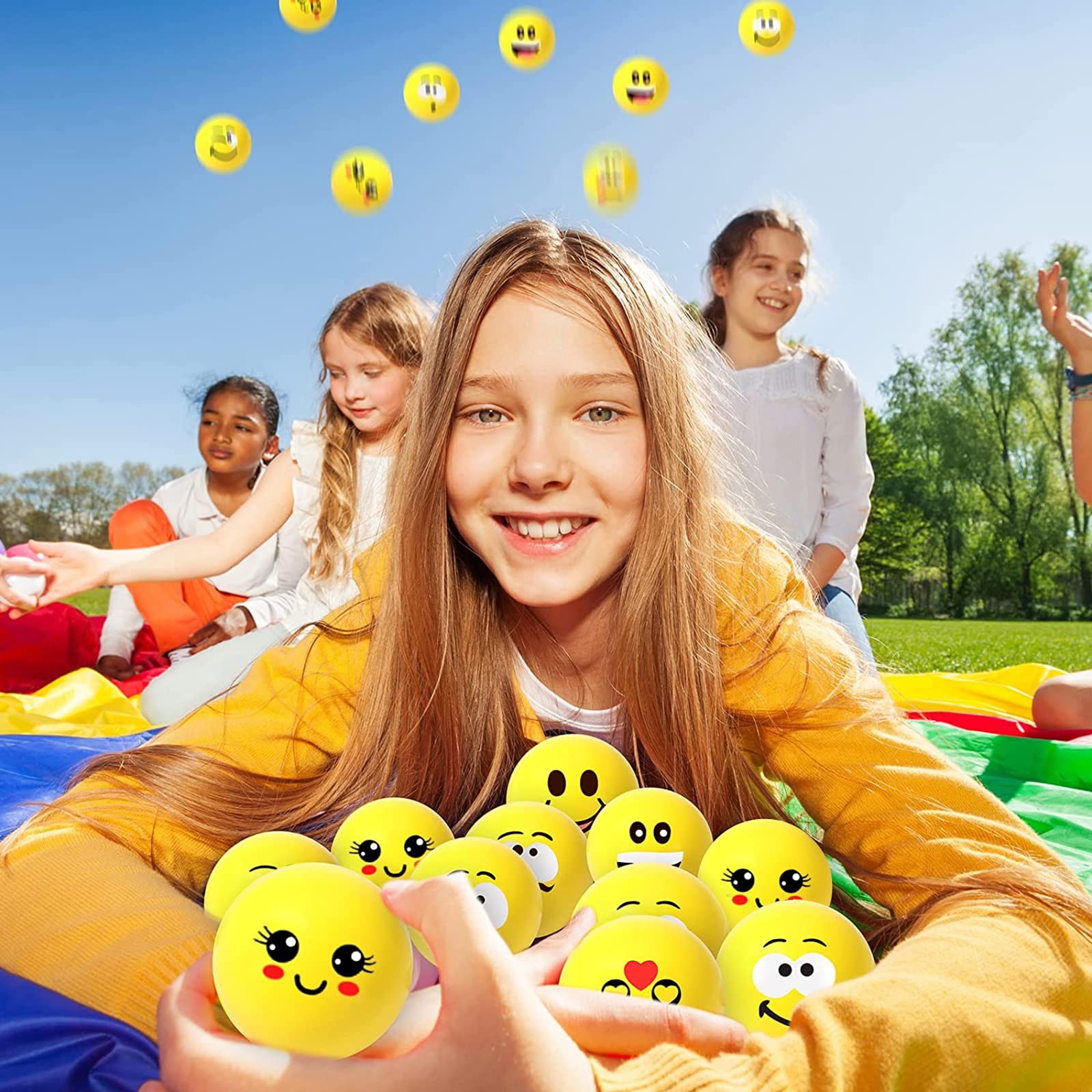 Pack De 10 Pelotas Antiestrés Con Caras De Emoji - Suaves, Divertidas Y Reutilizables
