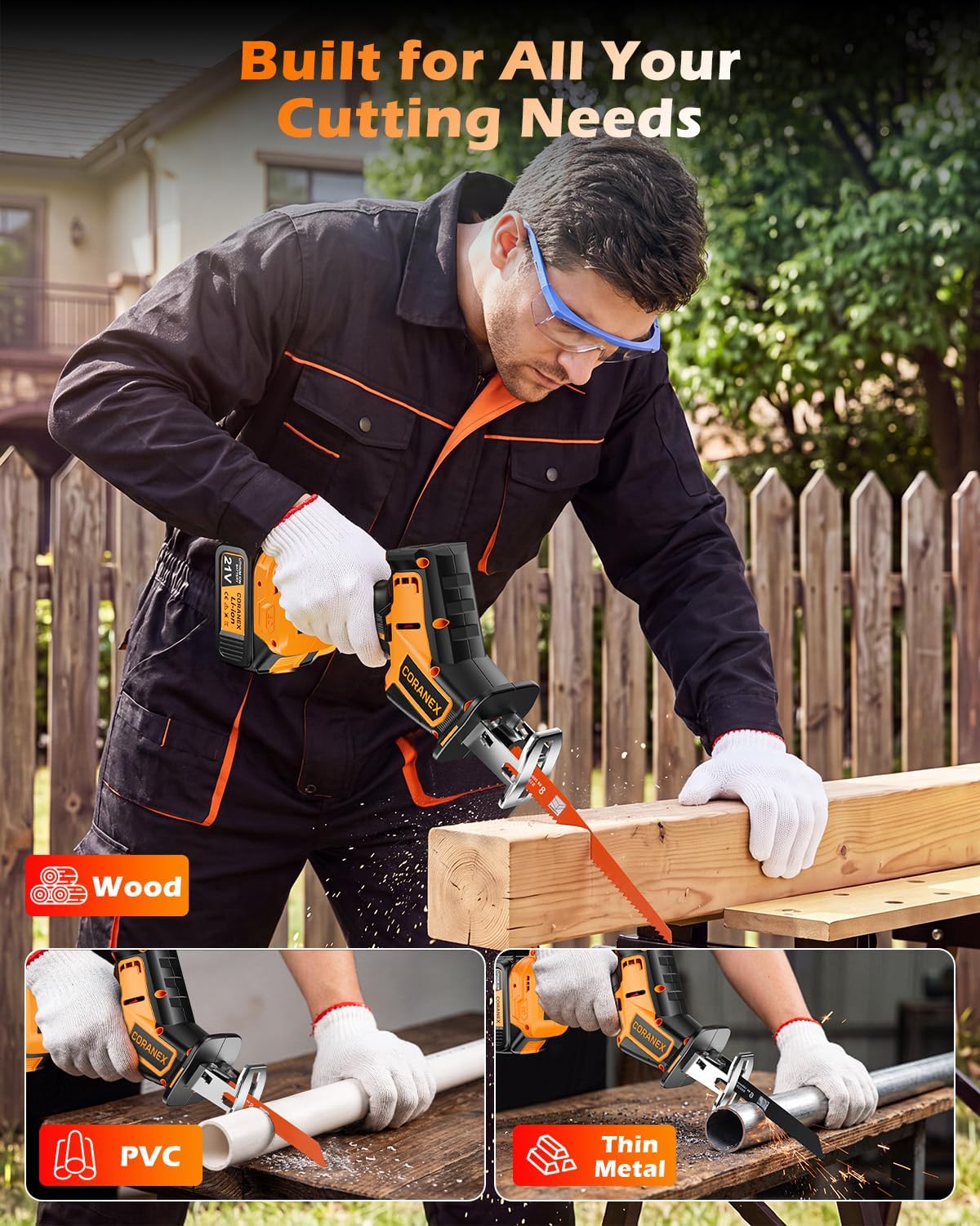 Cordless Reciprocating Saw | 2×4.0Ah Batteries | 11 Blades & Case photo 5