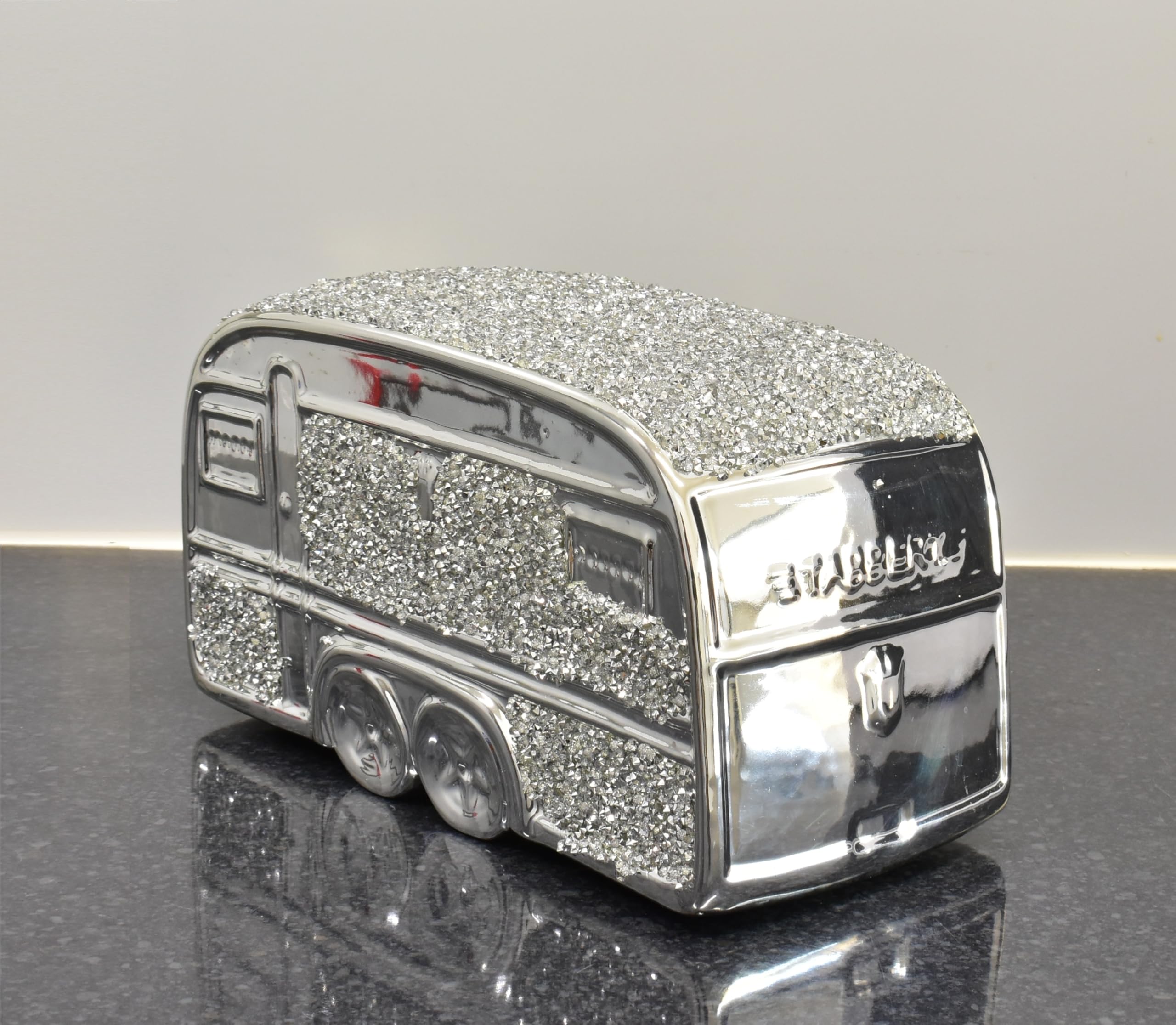 DEENZ Crushed Diamond Silver Crystal Square Gypsy Caravan Ornament,Extra Sparkly, Bling, Ornament For Decor
